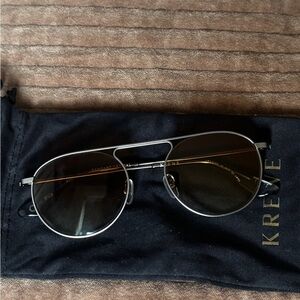 KREWE RAMPART Aviator Sunglasses with Custom Amber Lenses